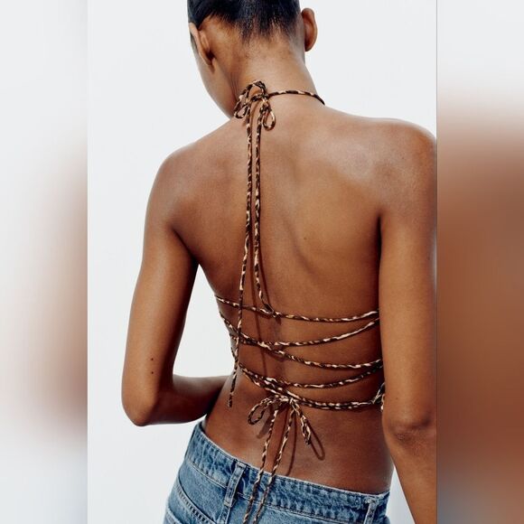 NWT ZARA BENLA FLORAL BANDEAU TOP - Picture 5 of 8